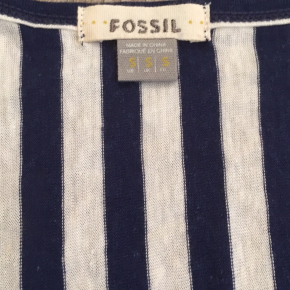 Fossil Navy & White Striped Shirt Size Small - Picture 3 of 3